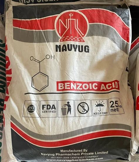 Navyug Benzoic Acid For Pharma Industry Packaging Type Pp Bag At Rs