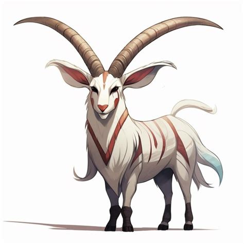 Premium Photo Anime Style Illustration Of A Goat With A Striped Neck