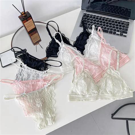 Lace Underwear Set Women Sexy Bras And Panty Sets Transparent Bralette Backless Lingerie Set
