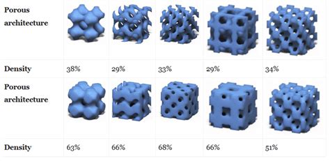 Examples Of Unit Cell Design With Triply Periodic Minimal Structures