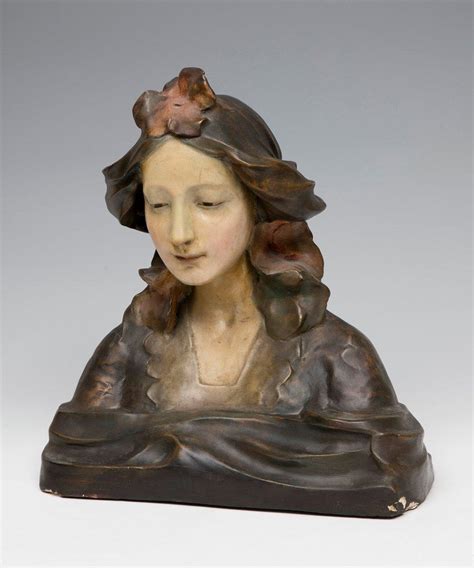 At Auction Art Nouveau School C 1900 Female Bust Plaster And Papier Mache Presents Faults