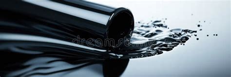 Black Liquid Flowing From A Pipe Creates A Striking Visual Contrast On