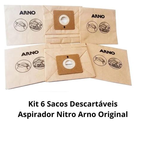 Kit 6 Sacos Descartáveis Aspirador Nitro Arno Original Shopee Brasil