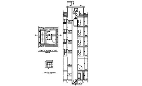Elevator Drawings Detail 2d View Plan And Section Dwg File Cadbull