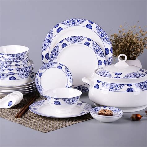 Chinese Style Blue And White Porcelain Tableware Set