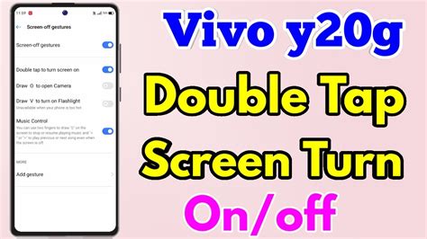 How To Fix Double Tap On Off Vivo Y20g Double Tap Setting Vivo Y20g