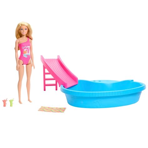 Barbie Coffret Poupée Blonde Avec Piscine Smyths Toys France