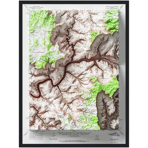 Kanab Point Grand Canyon Map Wall Decor Geoartmaps