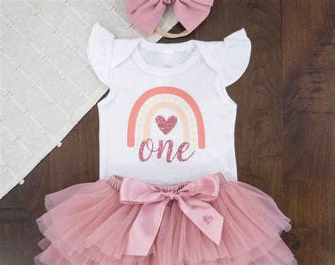 Boho Rainbow 1st Birthday Outfit Girl First Birthday Outfit Girl One