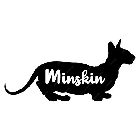 Premium Vector | Minskin Cat silhouette breeds cat logo monogram vector