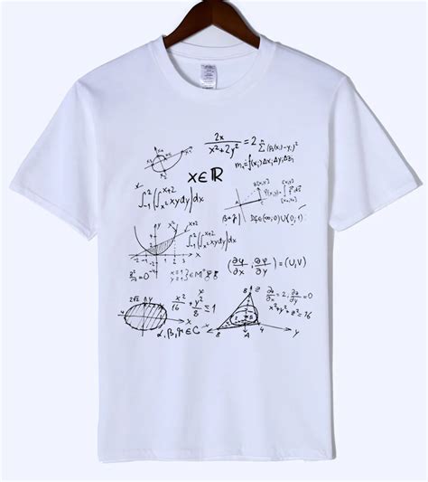 White T Shirt Math Formulas Science Shirt Men 2018 Summer 100 Cotton T