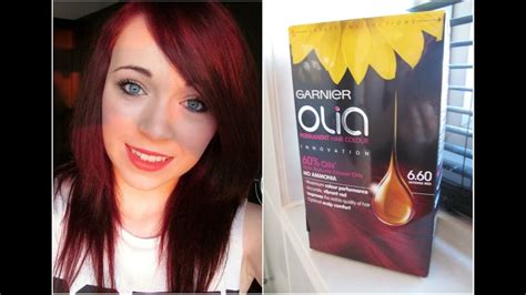 Demo Review Garnier Olia Hair Dye Intense Red Youtube