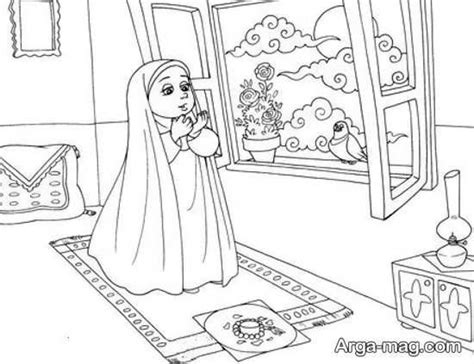 نقاشی نماز و رنگ آمیزی های زیبا در مورد نماز برای کودکان Cute Cartoon