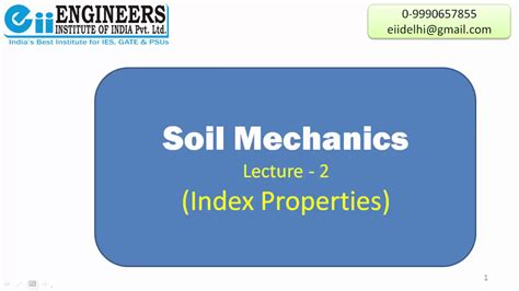 Index Properties Soil Mechanics Lecture Gate Ies Ssc Je Youtube