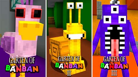 Garten Of Banban 1 And 2 And 3 Full Map Gameplay In Minecraft Pe All