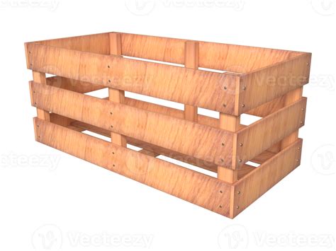 3d Storage Wooden Box Or Crate Realistic Empty Wood Box For Food