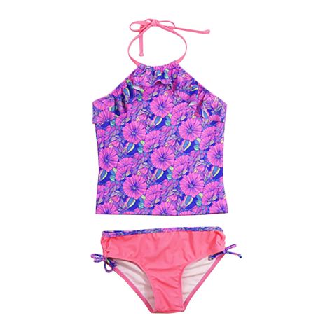 Peaskjp Baby Swimsuit Girl Two Piece Girls Pieces Swimsuit Floral Bikini Bathing Suit Swimwear