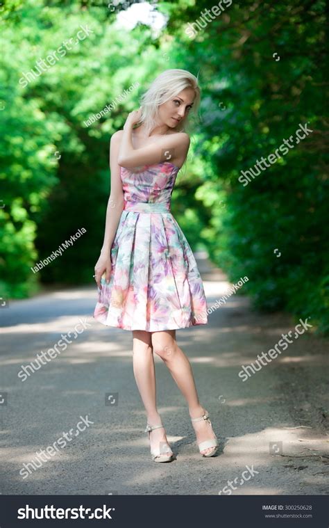 Beautiful Sexy Blonde Girl Posing On Stock Photo Shutterstock