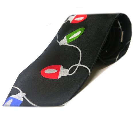 Black Decorative Lights Festive Tie