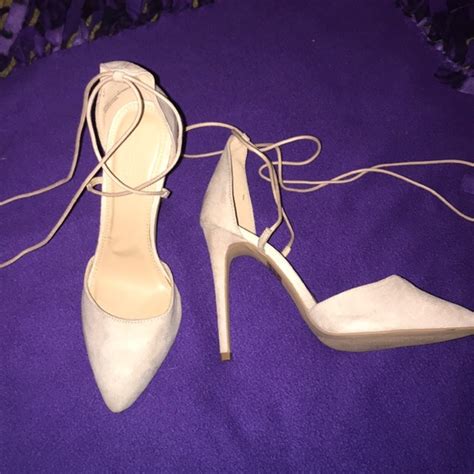 Shoes Peachy Nude Lace Up Heels Size Poshmark