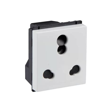 Havells Crabtree Murano 16a 3pin Shuttered Socket With Isi White