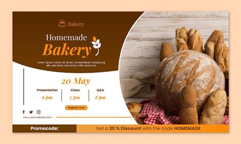Пекарня вебинар | Бесплатно векторы | Пекарня, Шаблоны, Вектор
