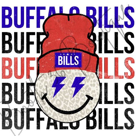 Buffalo Bills Smiley Face Beanie Leopard Digital Download Etsy