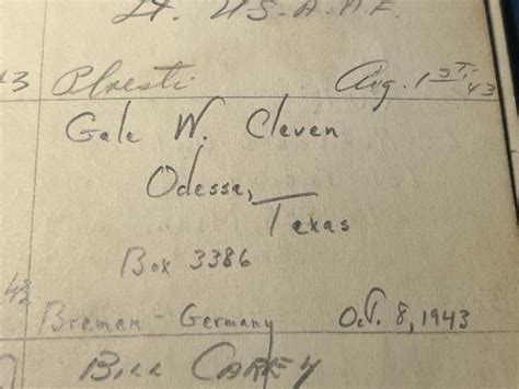 Personnel - Maj Gale W. CLEVEN - 100th Bomb Group Foundation