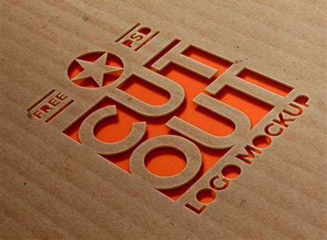 Cardboard Cutout Logo Mockup Fribly Logo Mockup Free Logo Mockup