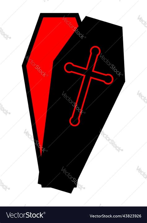 Halloween open coffin Royalty Free Vector Image