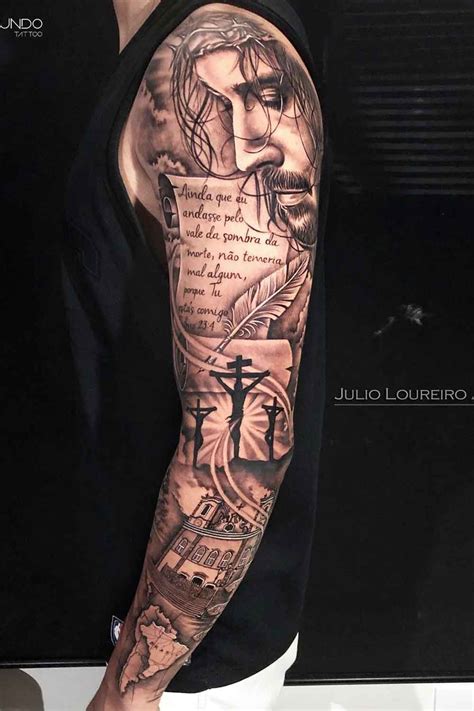 Tatuagem Cristã No Braço - Tatuagem-de-jesus-cristo-no-braco-todo | Tatuagens fechando o braço ...