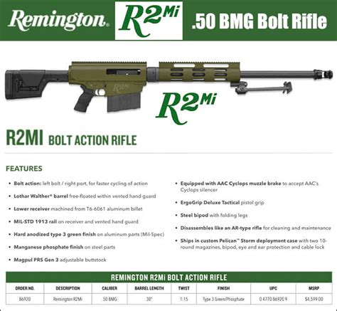 Remington Offers Big Bolt Action R2mi 50 Bmg Rifle Daily Bulletin