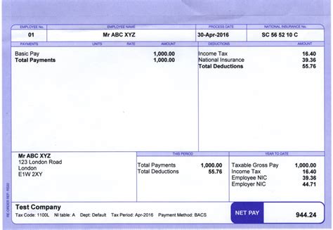 Payslip Uk Diagram Quizlet