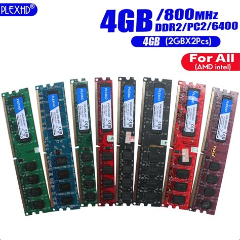PLEXHD 4G 4 Гб(2GBX 2 шт) DDR2 pc2 6400 800 МГц(широкая версия) для ...
