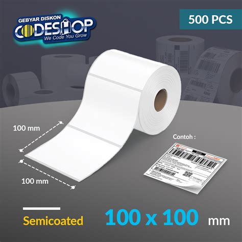 Jual Codeshop Label Semicoated 100 X 100 Mm 1 Line Stiker Printer