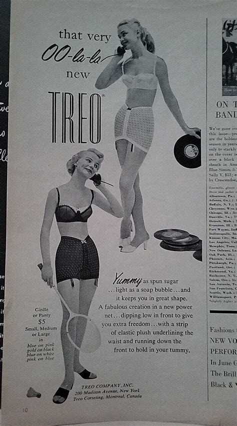 1956 Womens Oo La La Treo Girdle Black White Vintage Fashion Ad Ebay