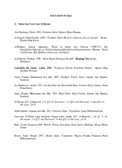 Daftar Pustaka Tinjauan Hukum Islam Terhadap Pendayagunaan Zakat
