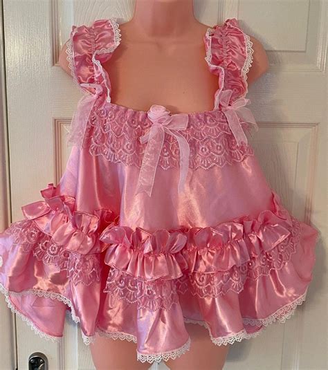 Sissy Satin Baby Pink Colour Cami Top Pantie Nighty Negligee Dress Set Men S And Women Lingerie