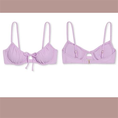 Swim Nwt Xhilaration Small Shirred Underwire Bikini Top In Lavender