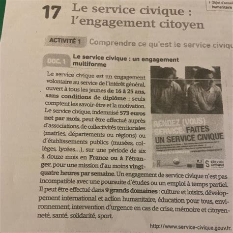 S 1 1 Qui Est Concerné Par Le Service Civique Ce Sont Les Jeunes De