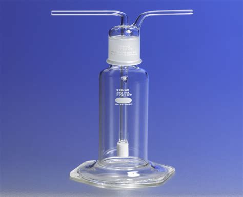 Pyrex Gas Washing Bottles Tall Form Fritted Cylinder Standard Taper Stopper גטר ביומד