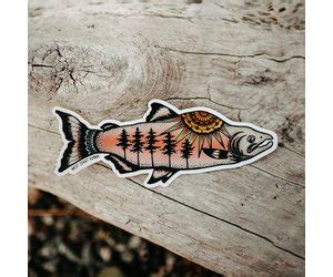 Salmon Colorful Sticker Cultured Coast