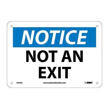 AccuformNMC MADM OSHA Notice Safety Sign Not An Exit English