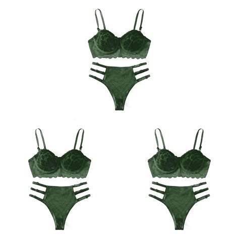 Gerie Set With Choker Lingerie Underwear Sleepwear Steel Eyelash Lace Garter Lingerie Set Ring