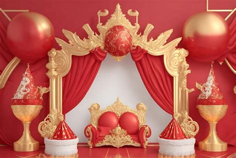 Premium Photo | A Brilliant Party A Royal Background with Red and Gold ...