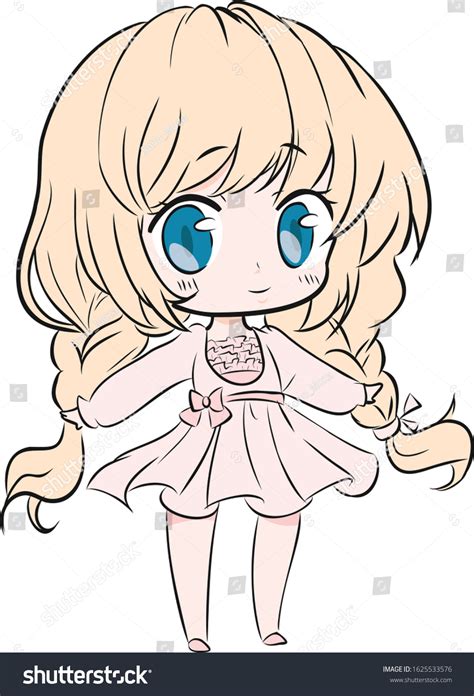 Blonde Chibi Girl Anime Character Stock Vector Royalty Free Shutterstock