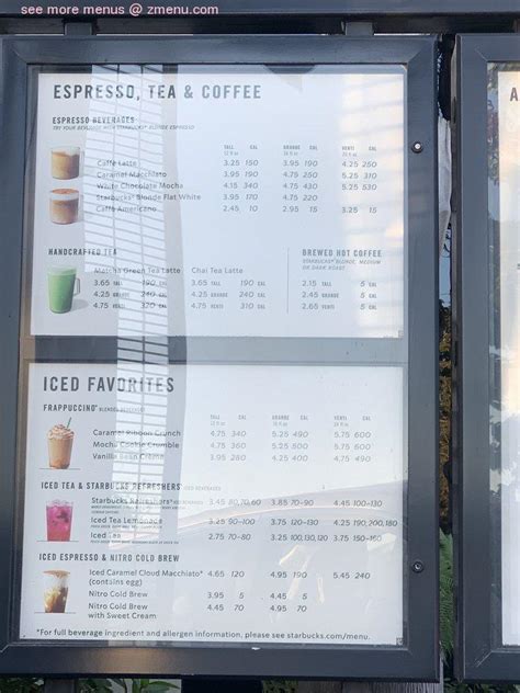 Online Menu Of Starbucks Restaurant Santa Maria California 93454 Zmenu