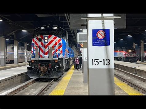 Metra SD70MACH locomotive number 505 departs Chicago Union Station on ...