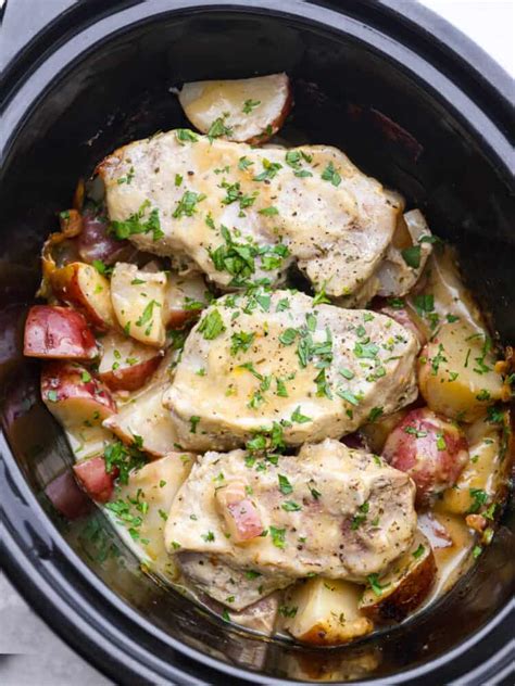 Slow Cooker Creamy Ranch Pork Chops Infoodita