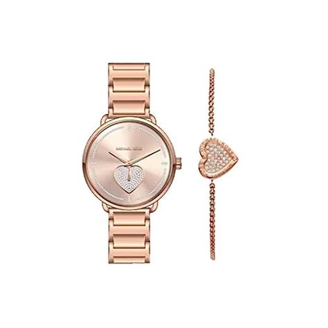 Buy Michael Kors Women S Portia Three Hand Rose Gold Tone Stainless